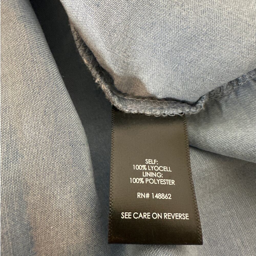 Torrid Tea Length Chambray Button Front Midi Dress Blue Sleeveless Sz 4X Casual - Picture 14 of 16